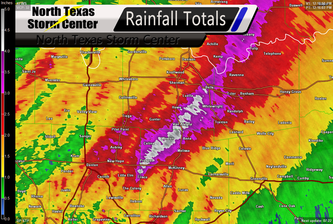yesterday storms rainfall texas north totals radar few comments